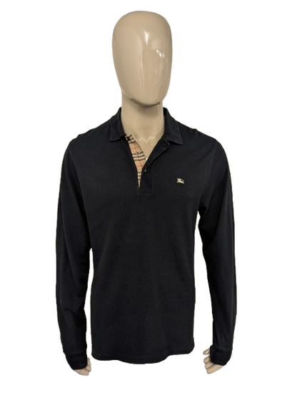 Burberry polo trui. Donker Blauw gekleurd. Maat XL. slim fit.