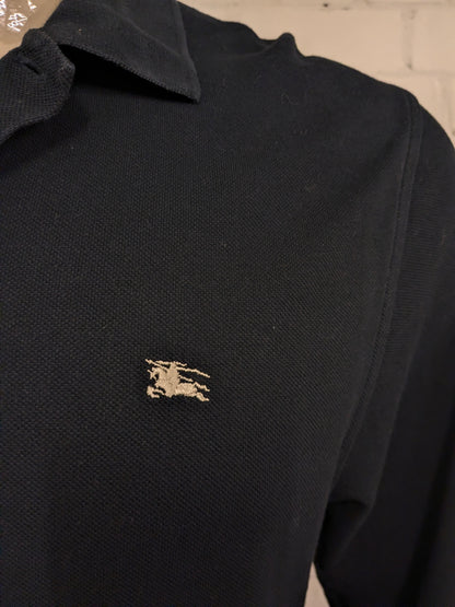 Burberry polo trui. Donker Blauw gekleurd. Maat XL. slim fit.