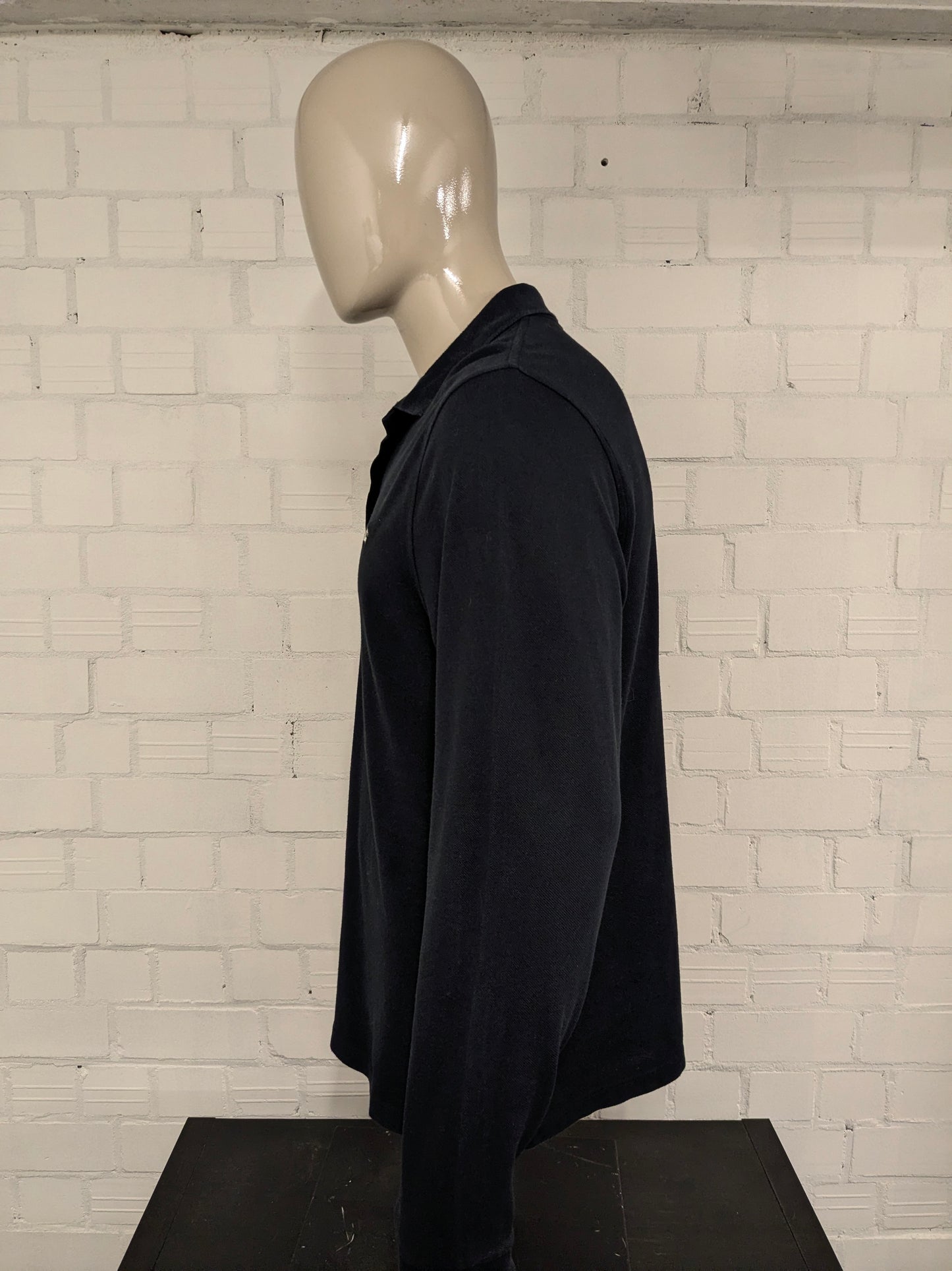 Burberry polo trui. Donker Blauw gekleurd. Maat XL. slim fit.