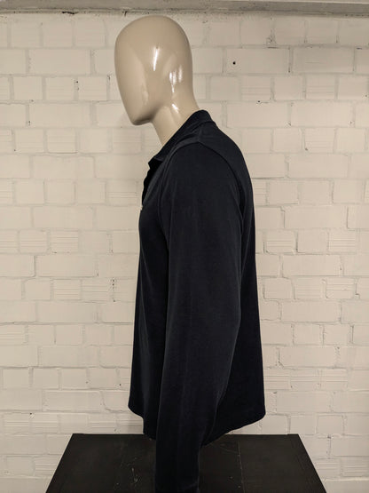 Burberry polo trui. Donker Blauw gekleurd. Maat XL. slim fit.