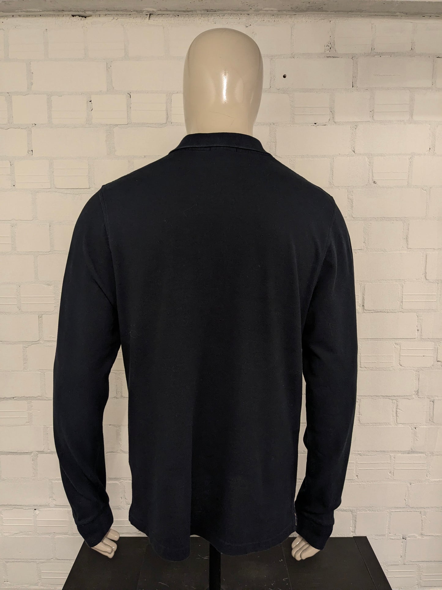 Burberry polo trui. Donker Blauw gekleurd. Maat XL. slim fit.