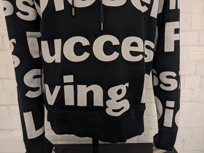 Diesel hoodie. Zwart Beige letter print. Maat XL.
