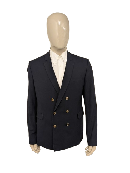 Hans Ubbink double breasted colbert. Donker Blauw gekleurd. Maat 54 / L.