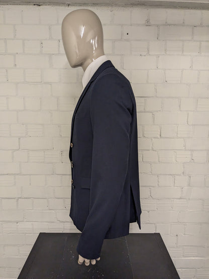 Hans Ubbink double breasted colbert. Donker Blauw gekleurd. Maat 54 / L.