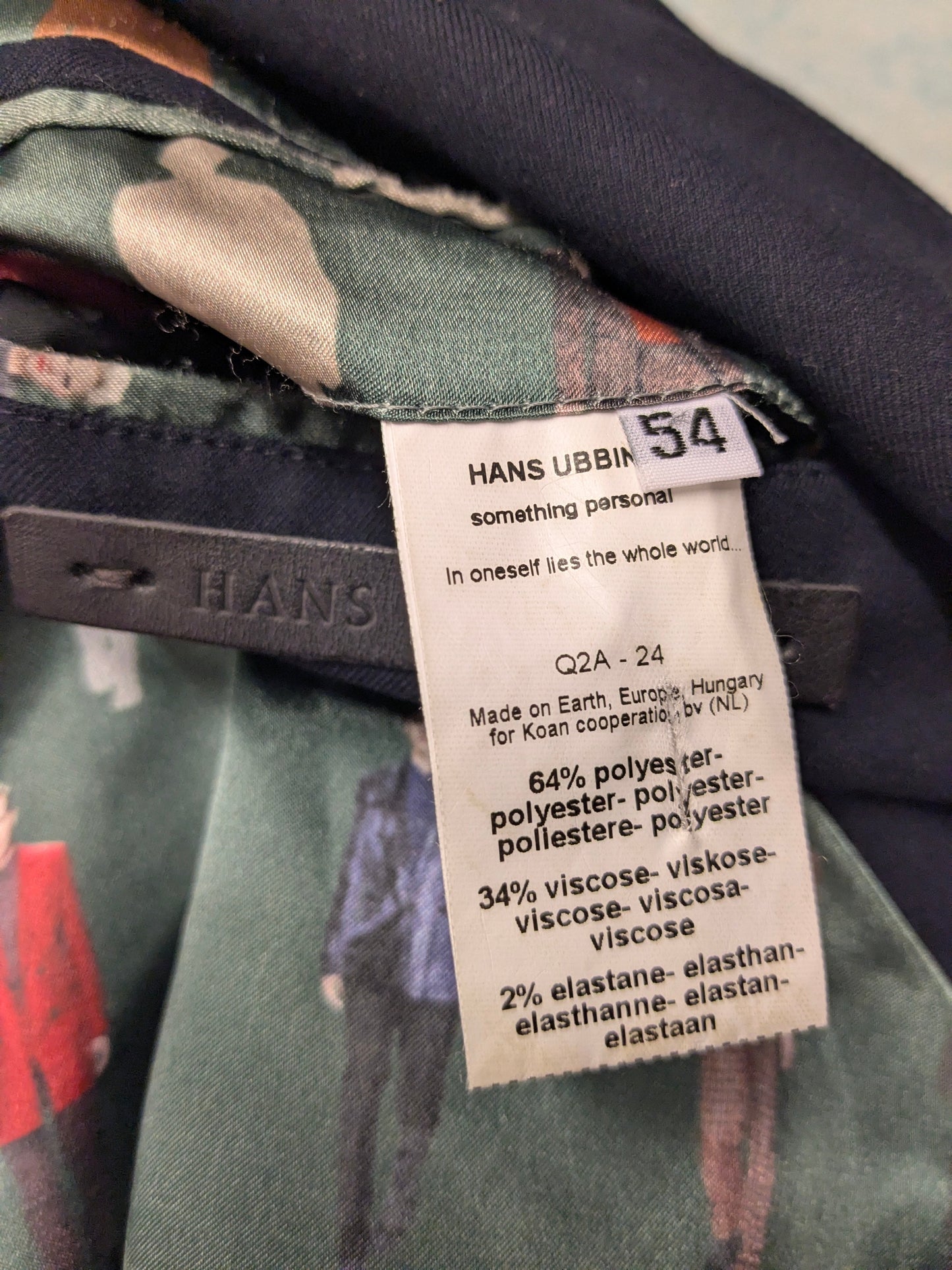 Hans Ubbink double breasted colbert. Donker Blauw gekleurd. Maat 54 / L.