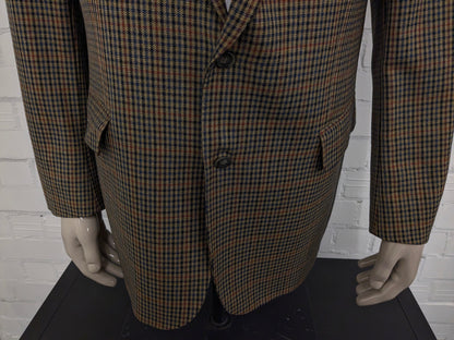 Eduard Dressler colbert. Groen Bruin Blauw Zwart geblokt. Maat 54 / L.