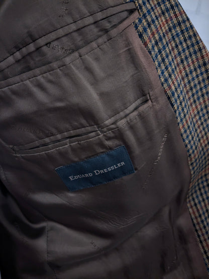 Eduard Dressler colbert. Groen Bruin Blauw Zwart geblokt. Maat 54 / L.