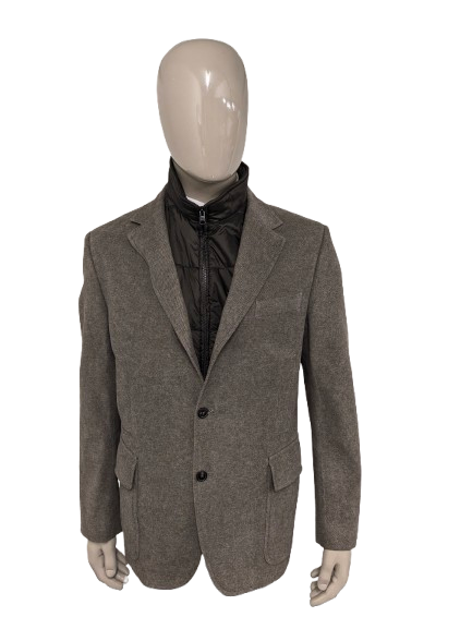 Fay Colbert met uitneembare bodywarmer. Bruin motief. Maat 54 / L.