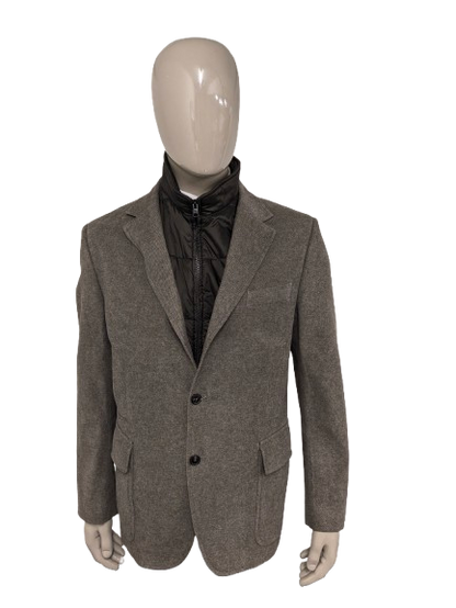 Fay Colbert met uitneembare bodywarmer. Bruin motief. Maat 54 / L.