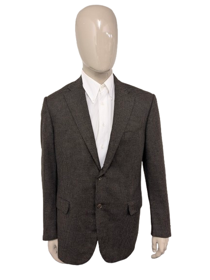 Corneliani Cashmere / Wollen colbert. Bruin motief. Maat 52 / L.