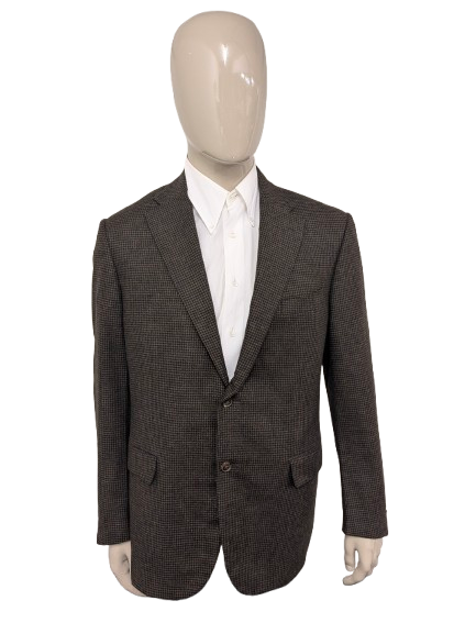 Corneliani Cashmere / Wollen colbert. Bruin motief. Maat 52 / L.