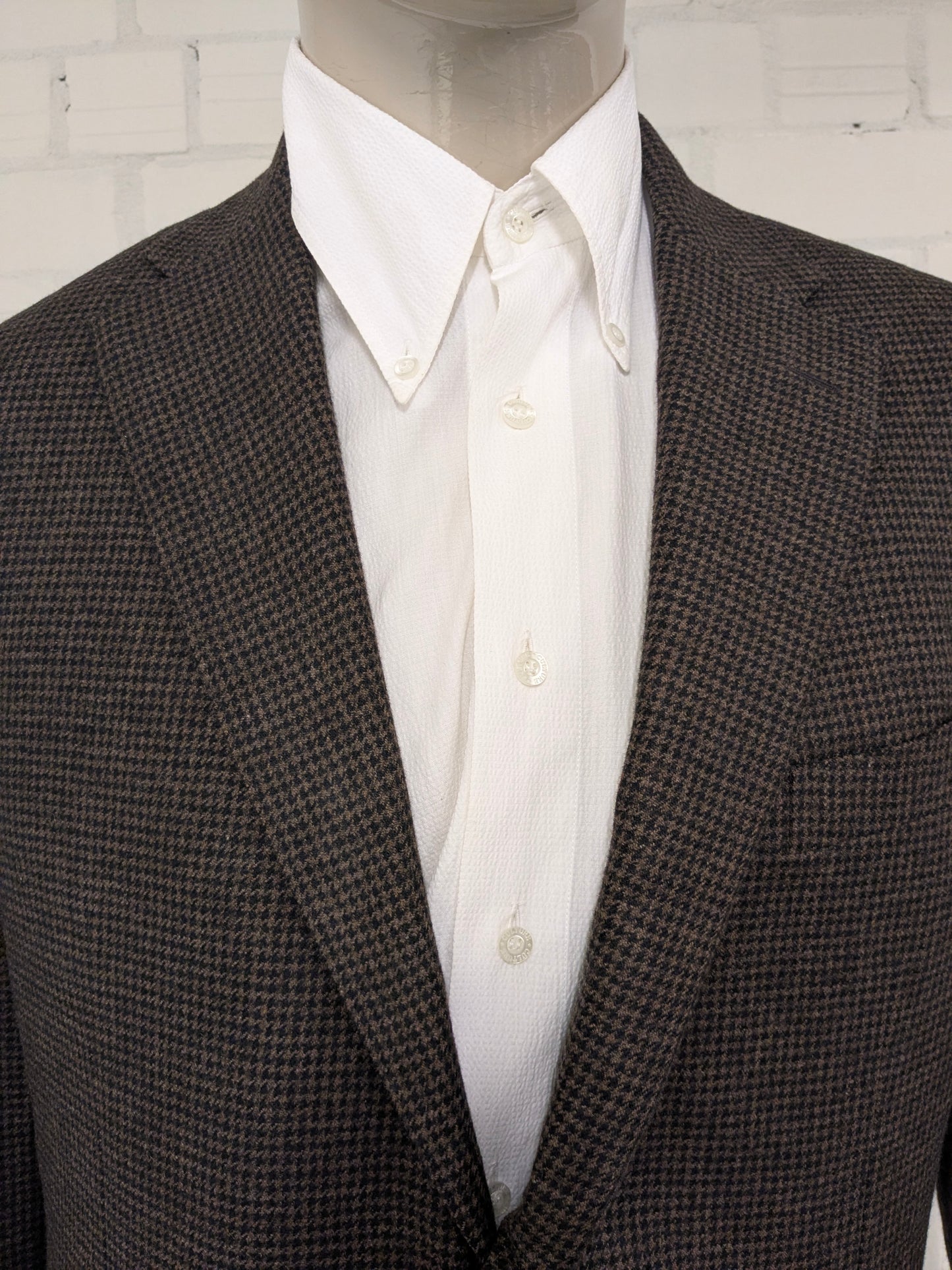 Corneliani Cashmere / Wollen colbert. Bruin motief. Maat 52 / L.