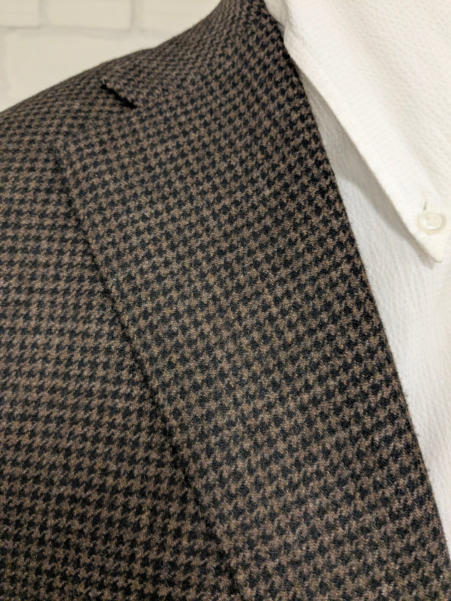 Corneliani Cashmere / Wollen colbert. Bruin motief. Maat 52 / L.