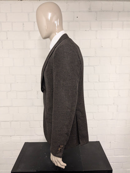 Corneliani Cashmere / Wollen colbert. Bruin motief. Maat 52 / L.