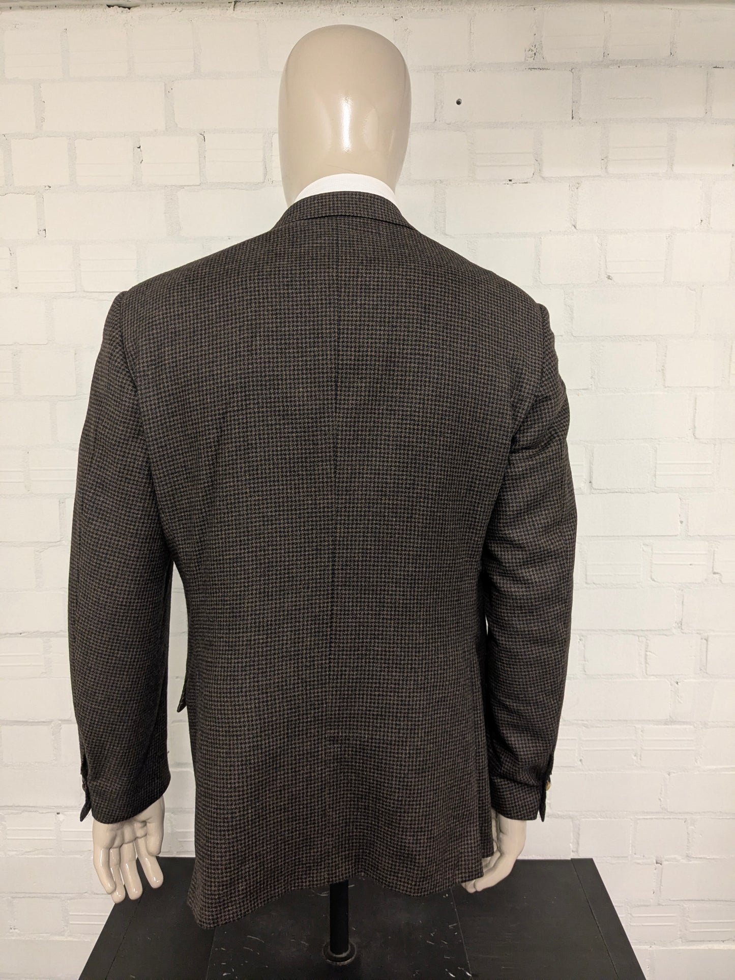 Corneliani Cashmere / Wollen colbert. Bruin motief. Maat 52 / L.
