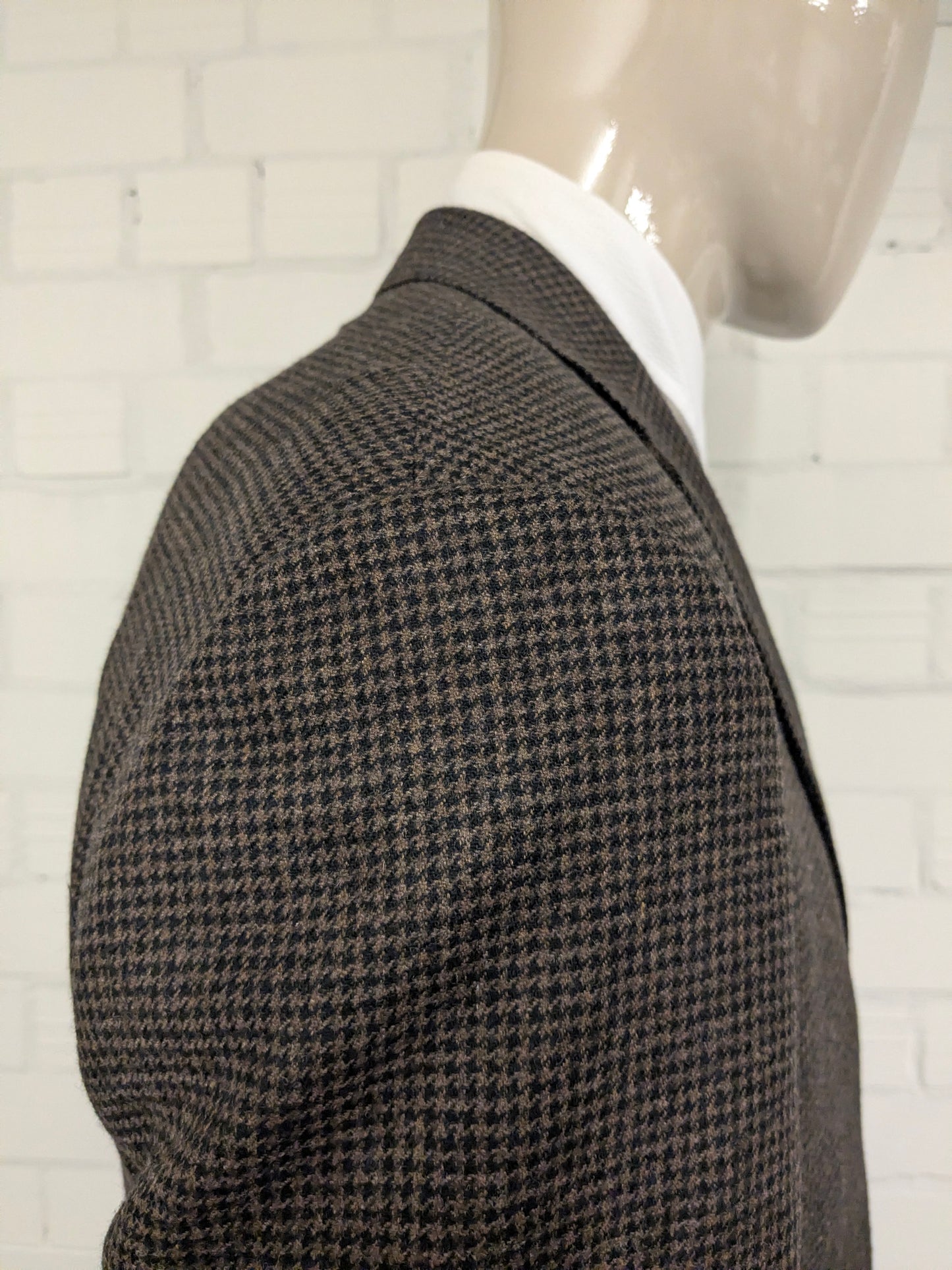 Corneliani Cashmere / Wollen colbert. Bruin motief. Maat 52 / L.