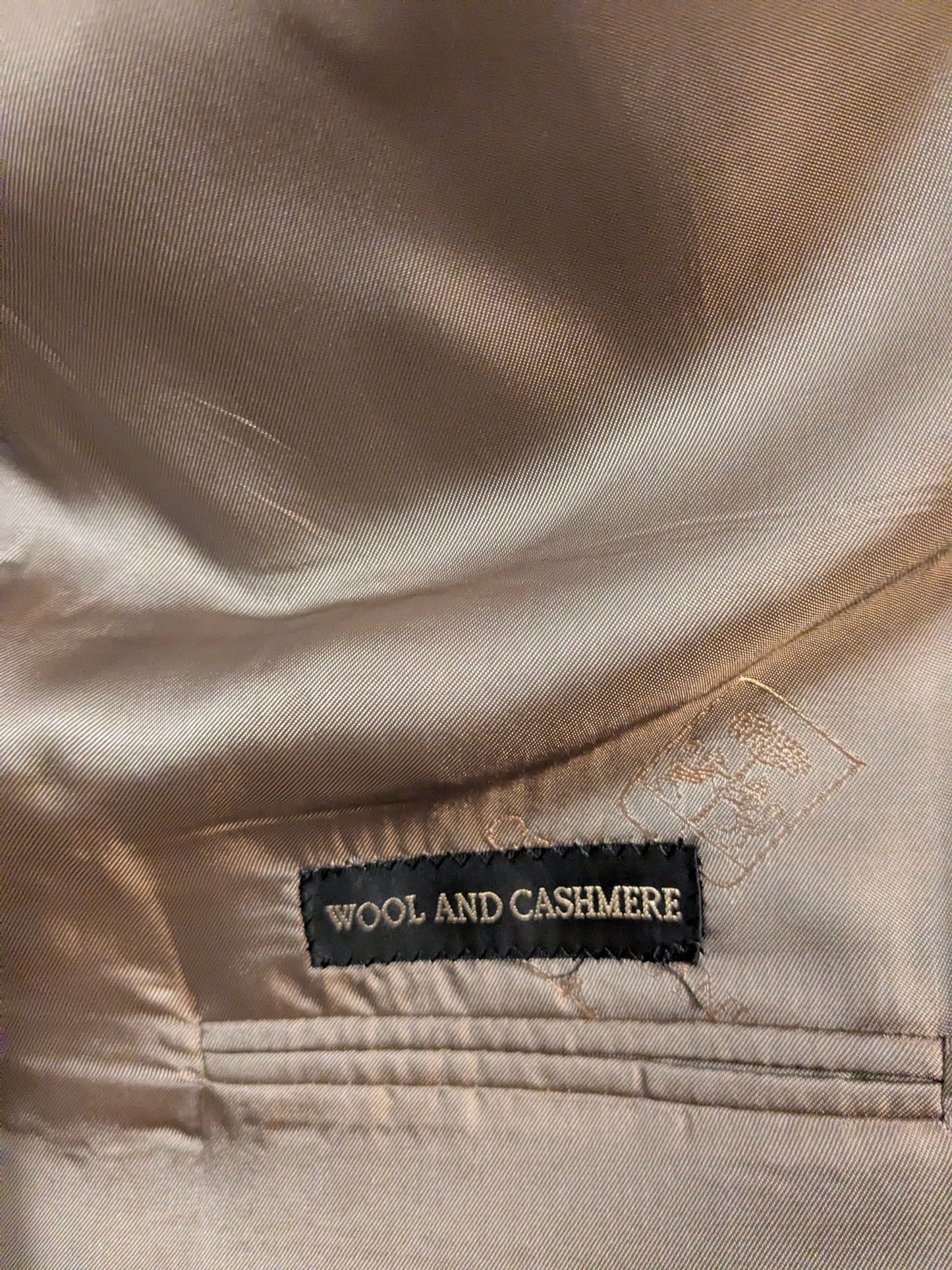 Corneliani Cashmere / Wollen colbert. Bruin motief. Maat 52 / L.