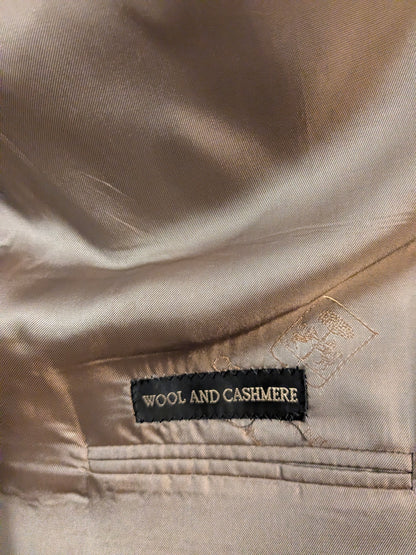 Corneliani Cashmere / Wollen colbert. Bruin motief. Maat 52 / L.