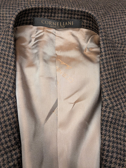 Corneliani Cashmere / Wollen colbert. Bruin motief. Maat 52 / L.
