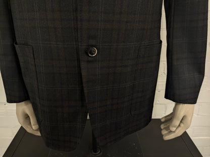 Canali Wollen colbert. Bruin Grijs Donker Blauw geruit. Maat 54 / L.