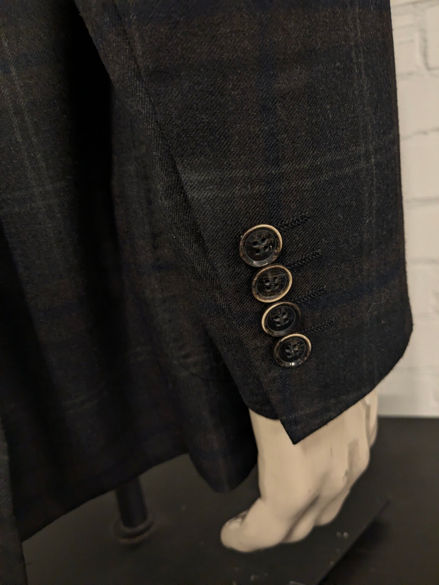 Canali Wollen colbert. Bruin Grijs Donker Blauw geruit. Maat 54 / L.