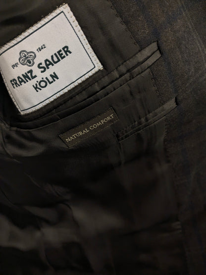 Canali Wollen colbert. Bruin Grijs Donker Blauw geruit. Maat 54 / L.