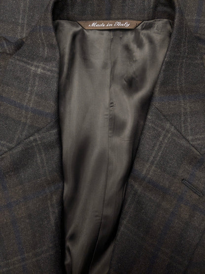 Canali Wollen colbert. Bruin Grijs Donker Blauw geruit. Maat 54 / L.