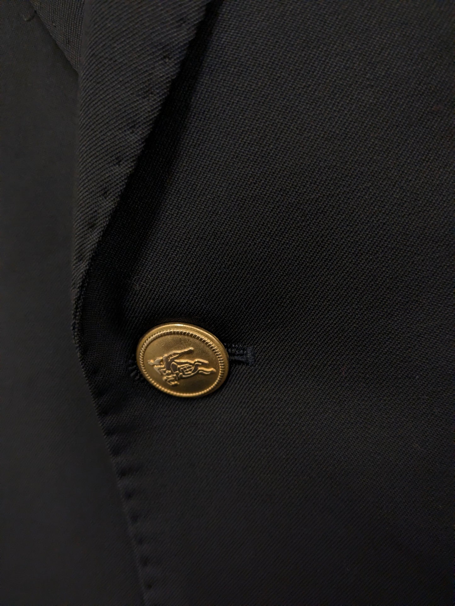 Vintage Burberry Wollen colbert. Donker Blauw met goudkleurige mooie knopen. Maat 27 (54/L).