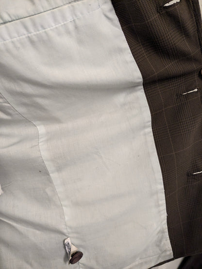 Casual Billabong colbert. Bruin geruit met kleur accenten linker mouw. Maat L.