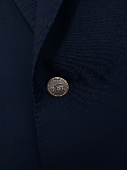 Vintage Burberry Wollen colbert. Super 100's. Zwart gekleurd. Maat 56 / XL.