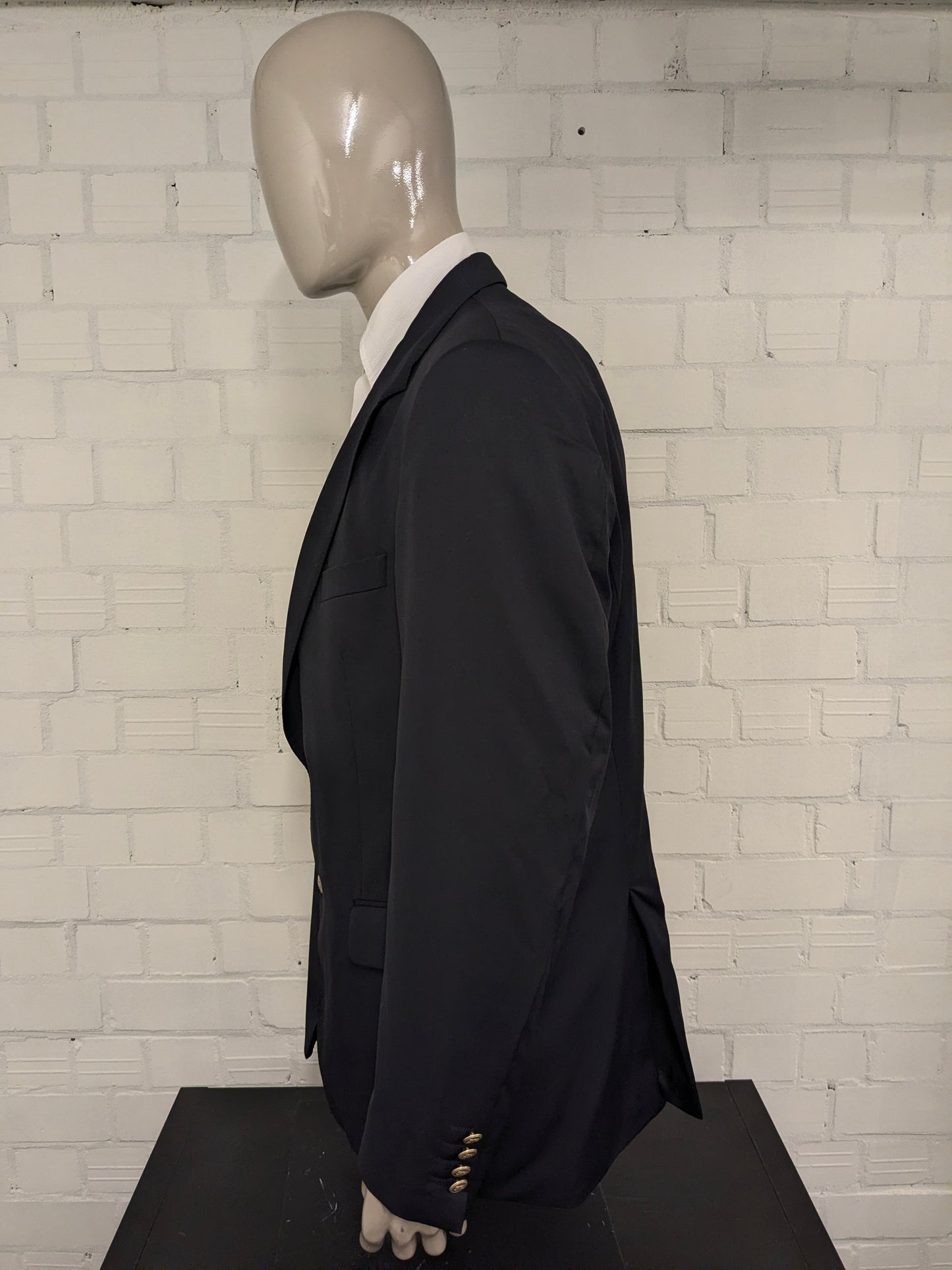 Vintage Burberry Wollen colbert. Super 100's. Zwart gekleurd. Maat 56 / XL.