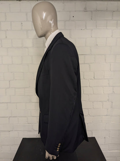 Vintage Burberry Wollen colbert. Super 100's. Zwart gekleurd. Maat 56 / XL.