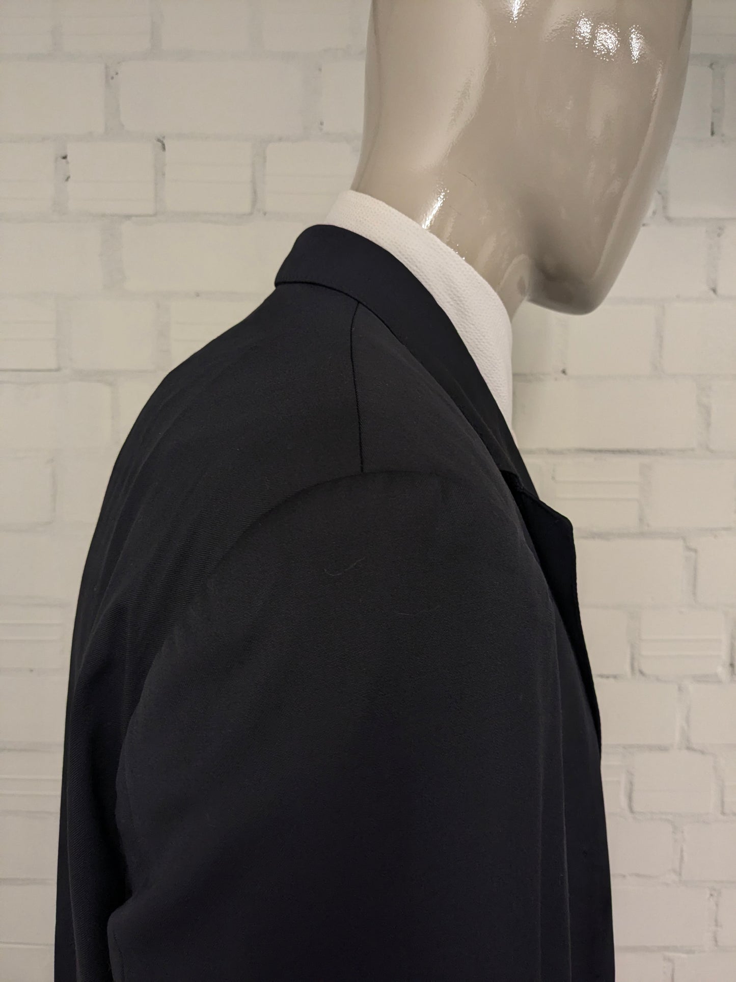 Vintage Burberry Wollen colbert. Super 100's. Zwart gekleurd. Maat 56 / XL.