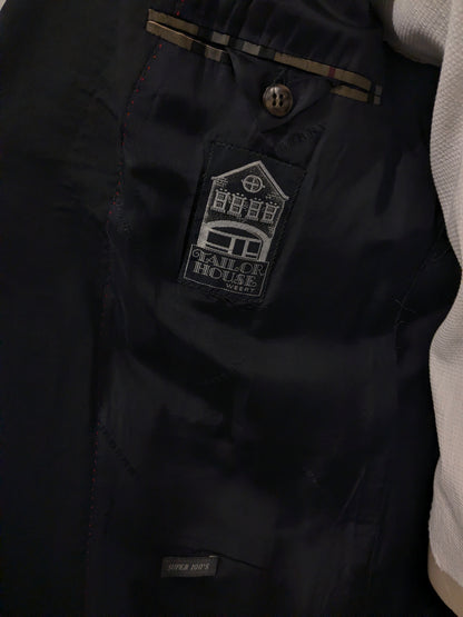 Vintage Burberry Wollen colbert. Super 100's. Zwart gekleurd. Maat 56 / XL.