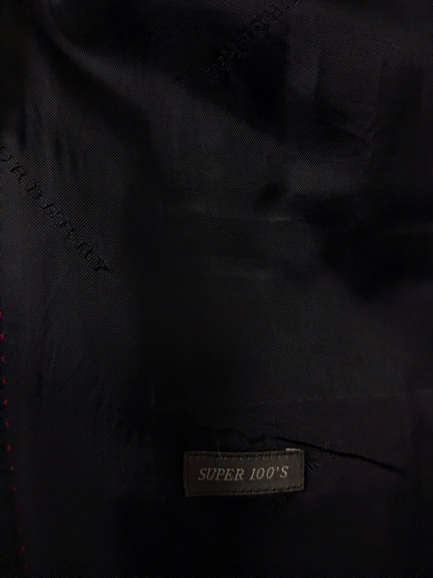 Vintage Burberry Wollen colbert. Super 100's. Zwart gekleurd. Maat 56 / XL.