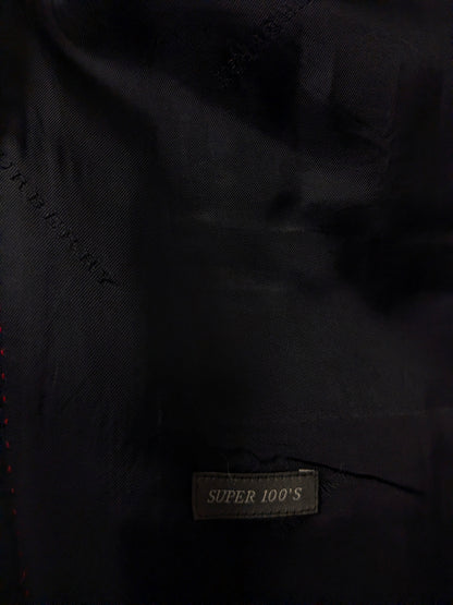 Vintage Burberry Wollen colbert. Super 100's. Zwart gekleurd. Maat 56 / XL.