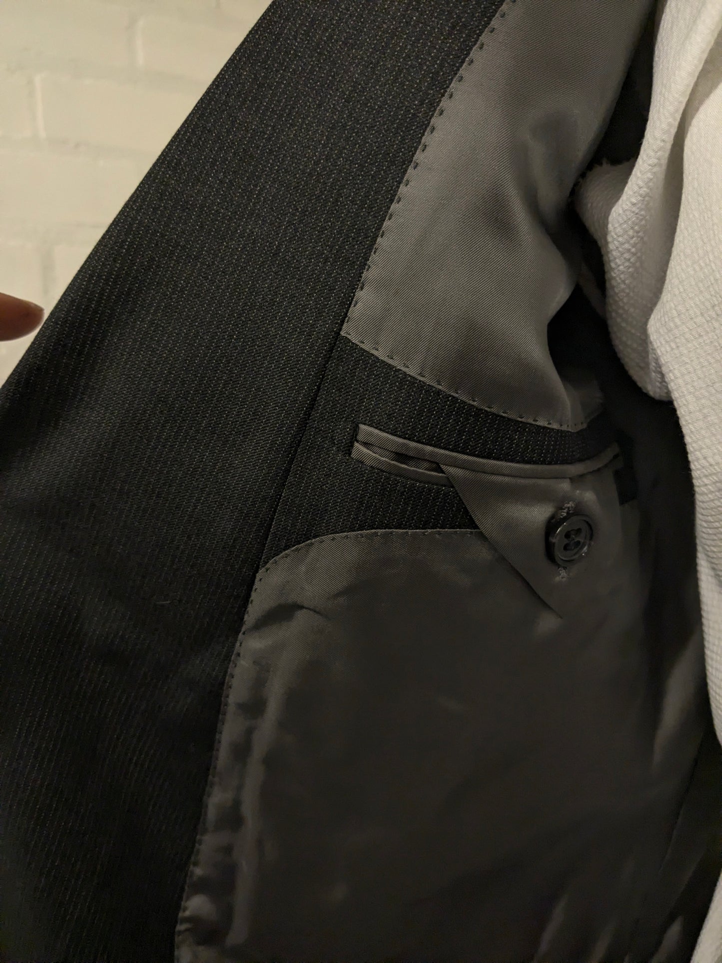 Suit Supply Wollen colbert. Grijs gestreept. Super 110's. Maat 28 (56 / XL).