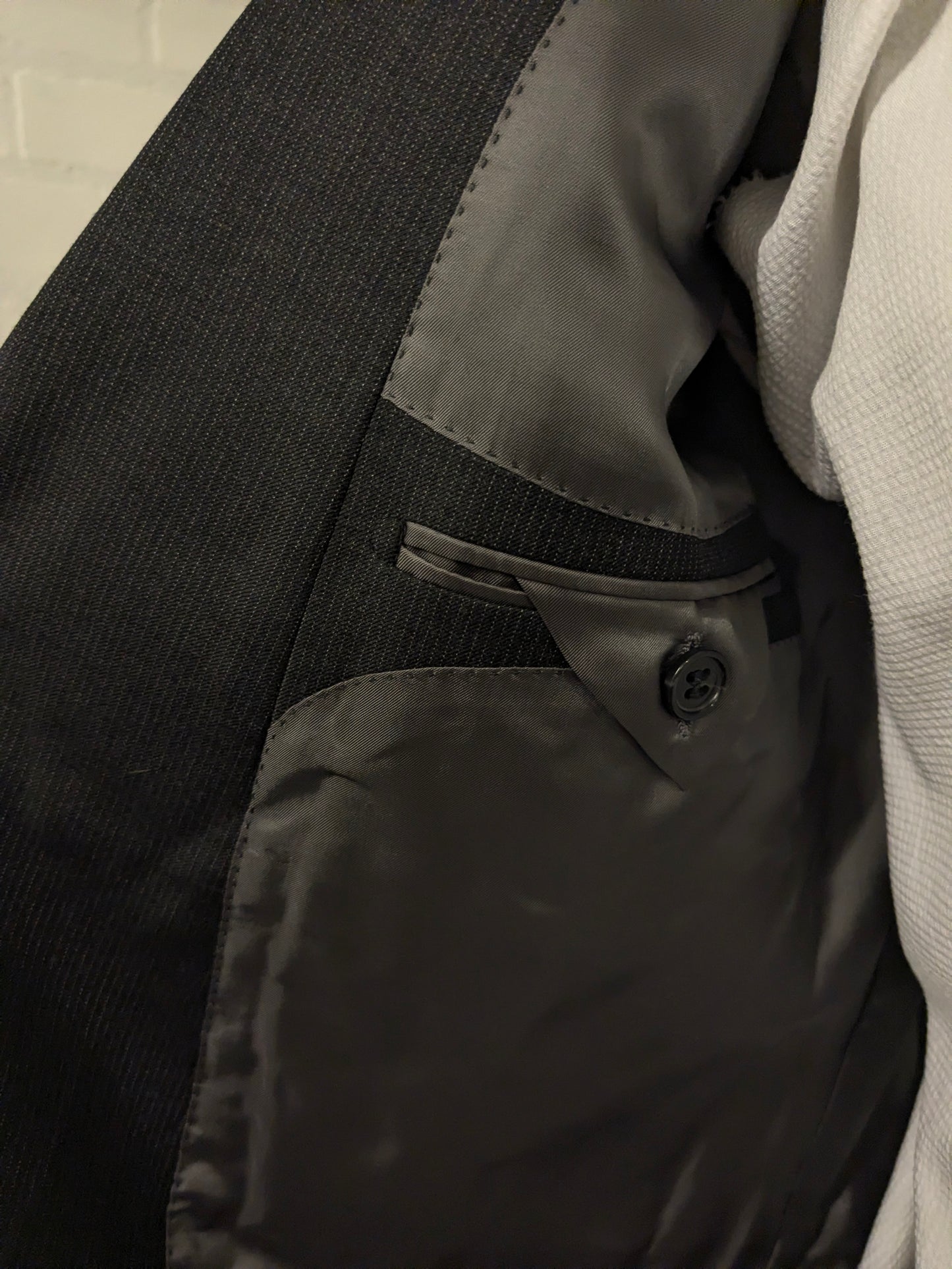 Suit Supply Wollen colbert. Grijs gestreept. Super 110's. Maat 28 (56 / XL).