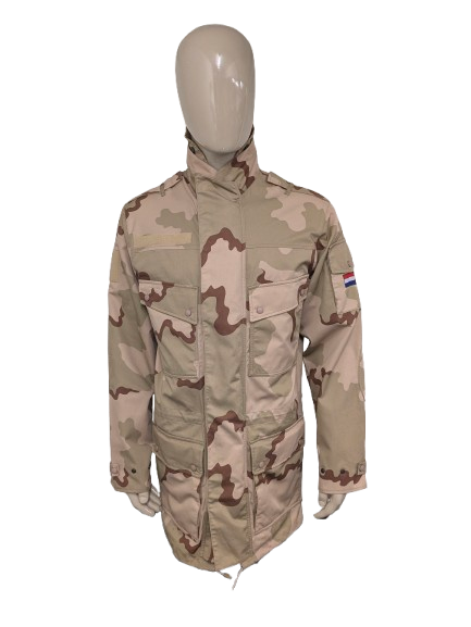 Leger / Army '98 jas / jack. Bruin Groene camouflage print. Maat L. zomer variant. geen voering.