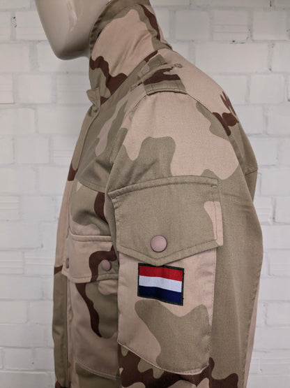 Leger / Army '98 jas / jack. Bruin Groene camouflage print. Maat L. zomer variant. geen voering.