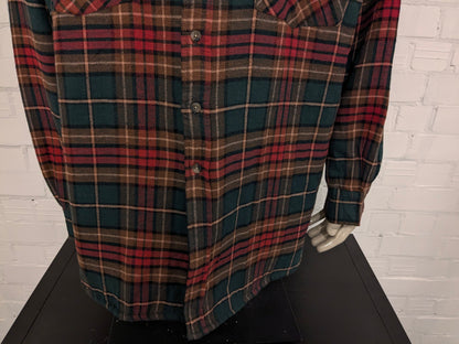 Harbor Bay gevoerd Flanellen overhemd. Rood Groen Bruin geruit. Maat 6XL.