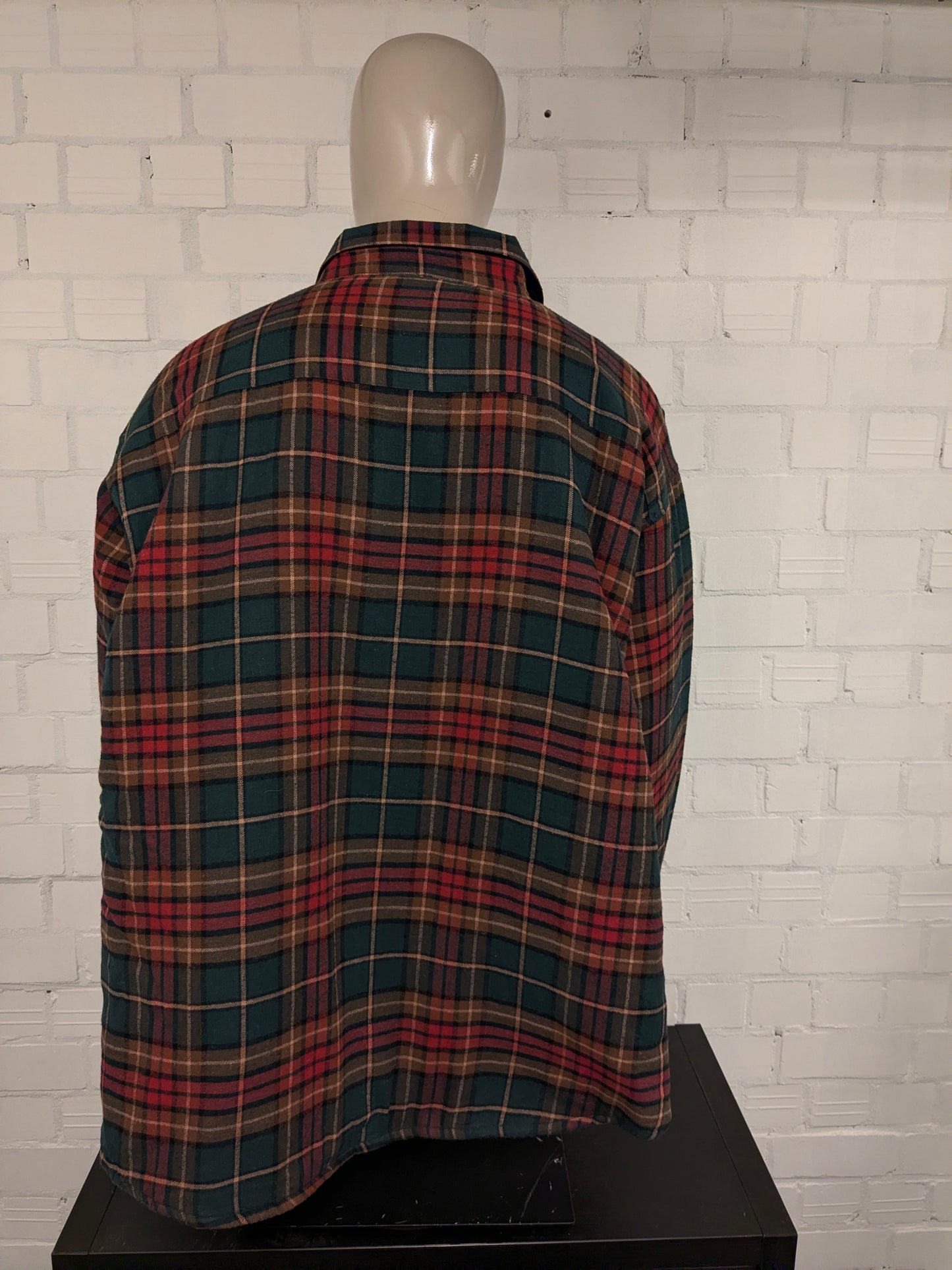 Harbor Bay gevoerd Flanellen overhemd. Rood Groen Bruin geruit. Maat 6XL.