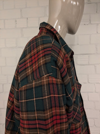 Harbor Bay gevoerd Flanellen overhemd. Rood Groen Bruin geruit. Maat 6XL.