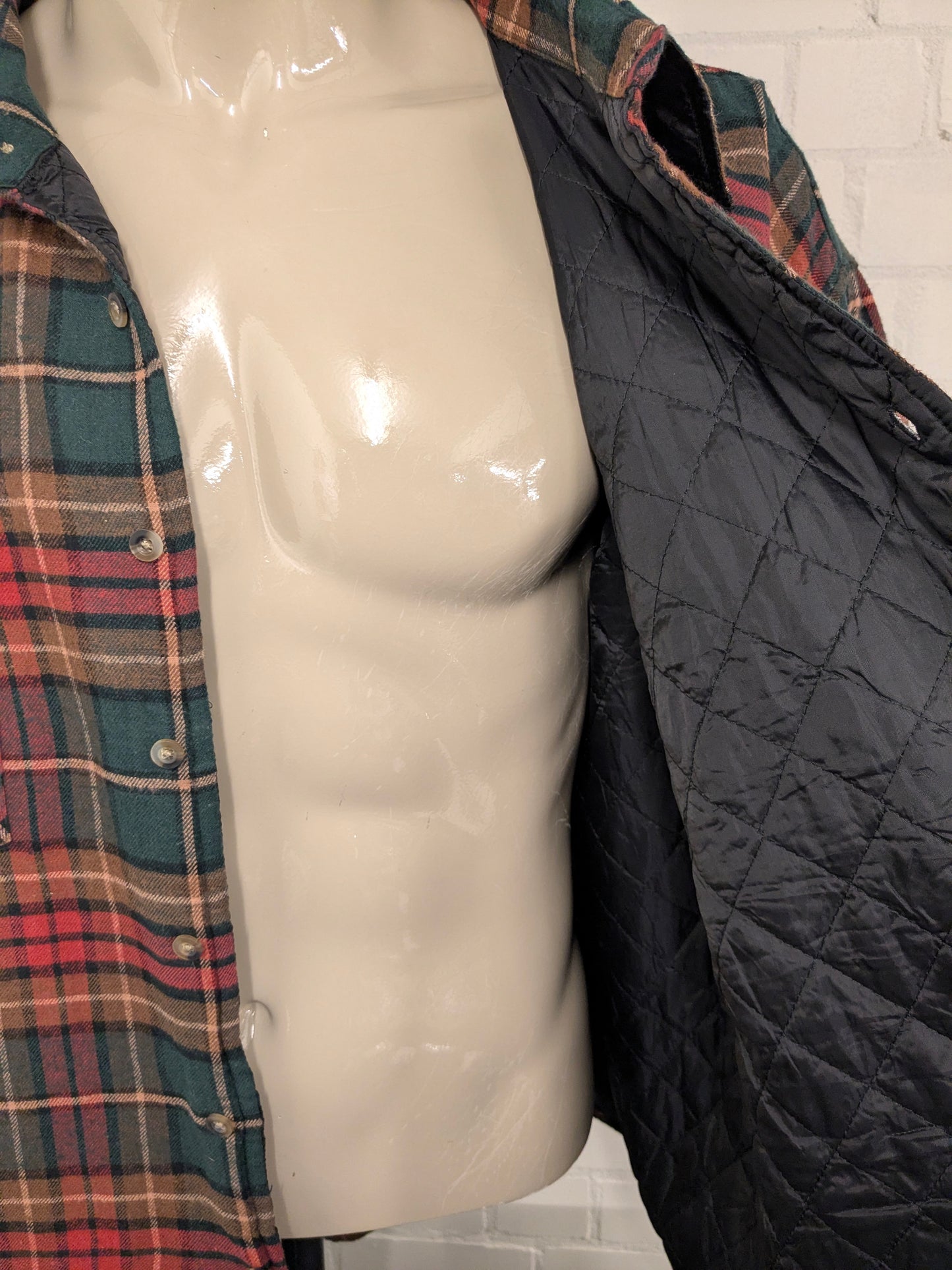 Harbor Bay gevoerd Flanellen overhemd. Rood Groen Bruin geruit. Maat 6XL.