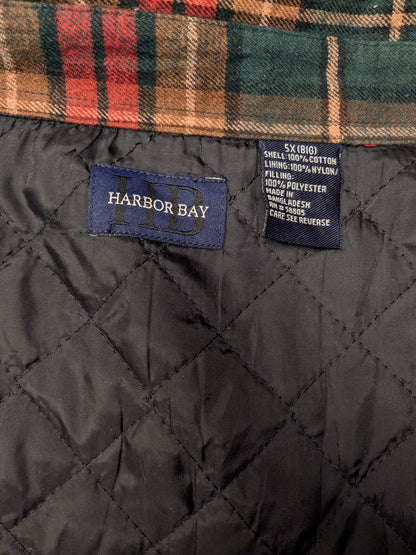 Harbor Bay gevoerd Flanellen overhemd. Rood Groen Bruin geruit. Maat 6XL.