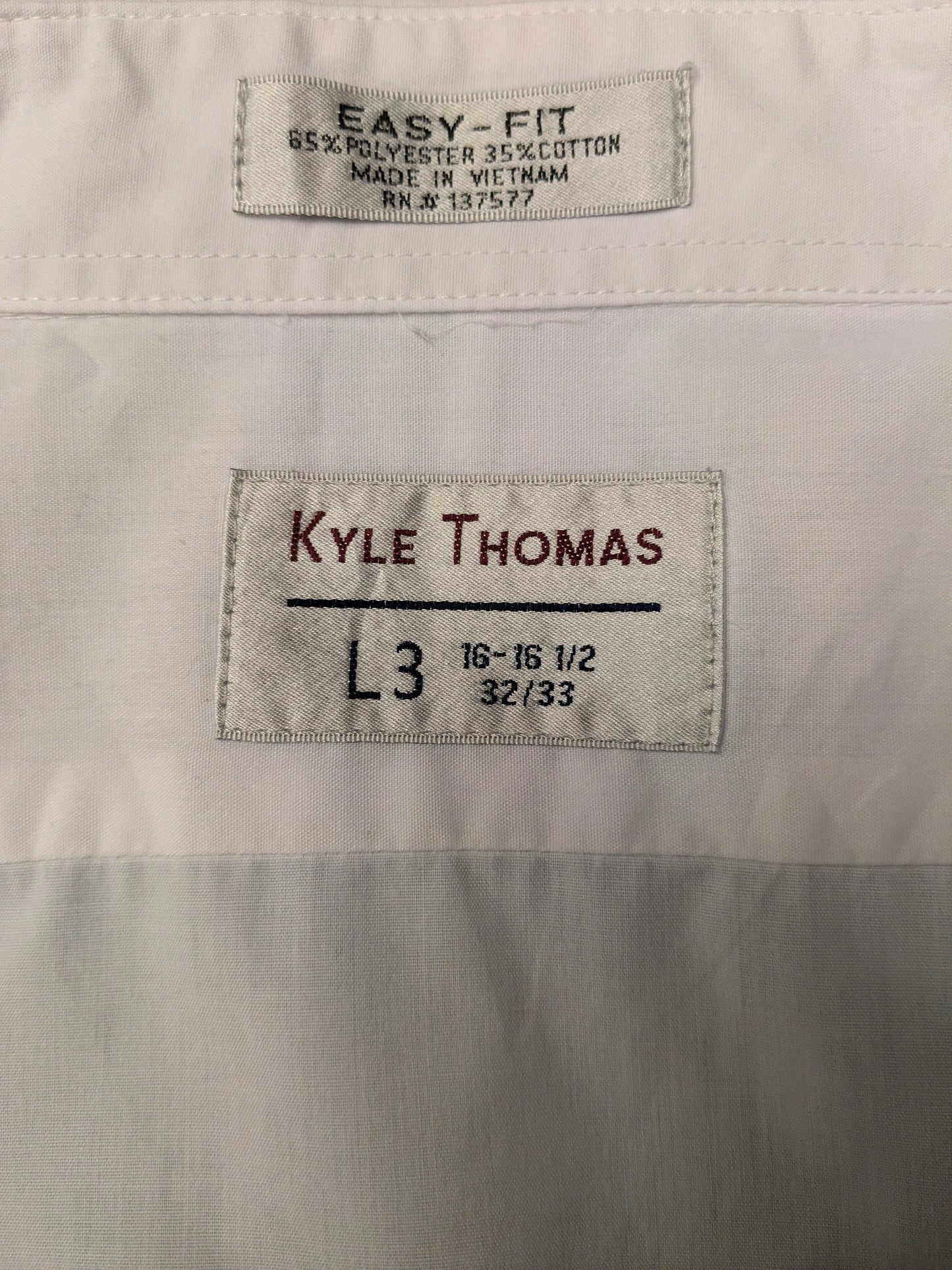 Kyle Thomas smoking overhemd met geplooide voorkant. Wit gekleurd. Maat 2XL / XXL. easy fit.