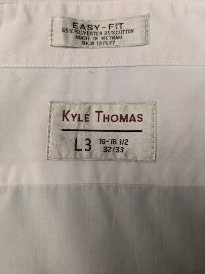 Kyle Thomas smoking overhemd met geplooide voorkant. Wit gekleurd. Maat 2XL / XXL. easy fit.