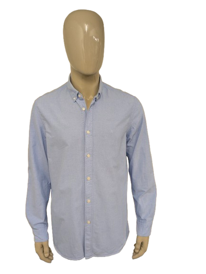 Blue Ridge overhemd. Licht Blauw gemêleerd. Maat XL.