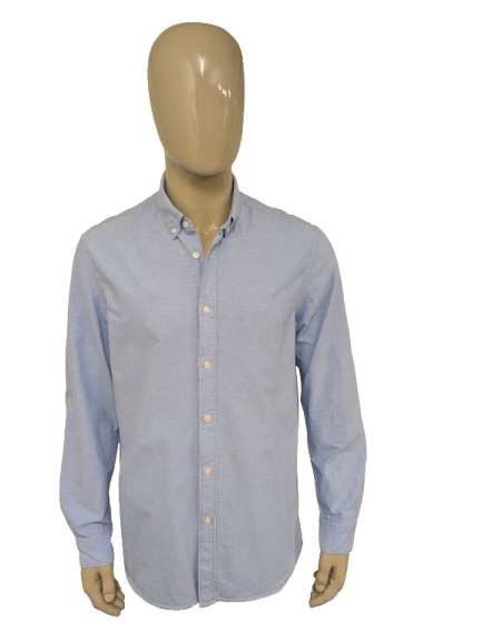 Blue Ridge overhemd. Licht Blauw gemêleerd. Maat XL.