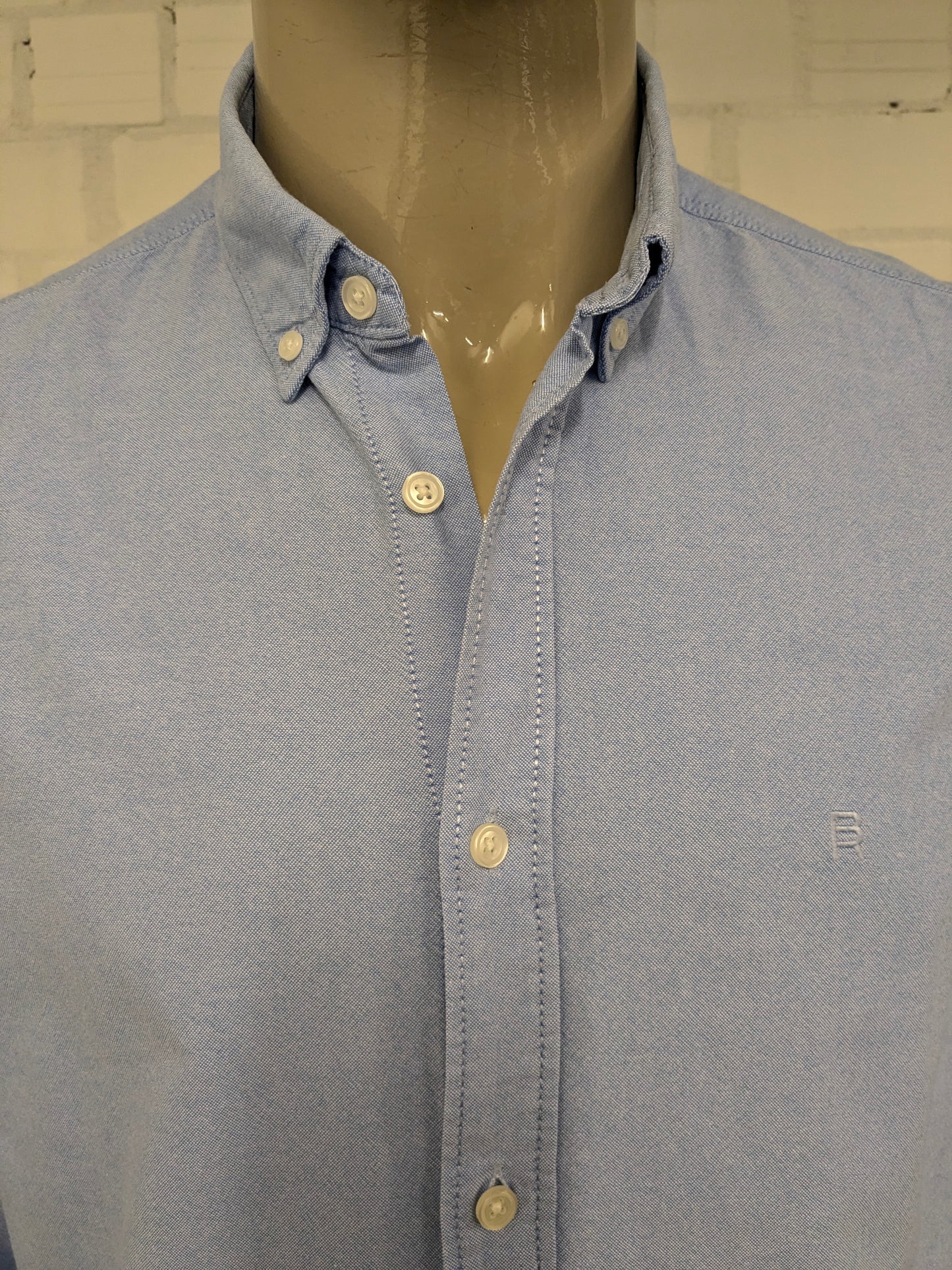 Blue Ridge overhemd. Licht Blauw gemêleerd. Maat XL.